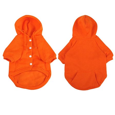 Vinterjakke med hætte til kæledyrshund - Vintertøj til kæledyr - Ensfarvet tøj til hund - Xs
