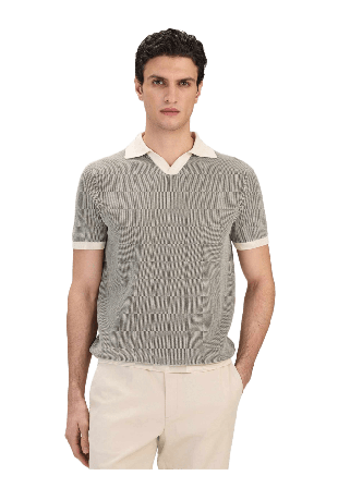 John Henric Two Tone S/s Polo Shirt (teddy) T-shirts Herr Grön L