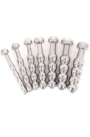 Urethral Trainer Kit 7 Holow Penisplugs Dilator paket - Blushme.se