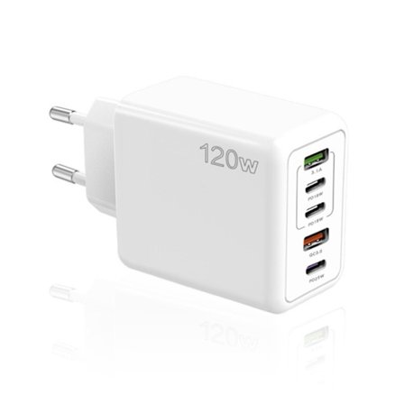 Bærbar 120W telefonopladeradapter opladningsstik til hjemmekontor og rejser