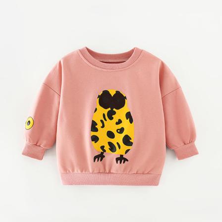 Girls Animal Print Crew Neck Fall Toppar Långärmade Sweatshirts