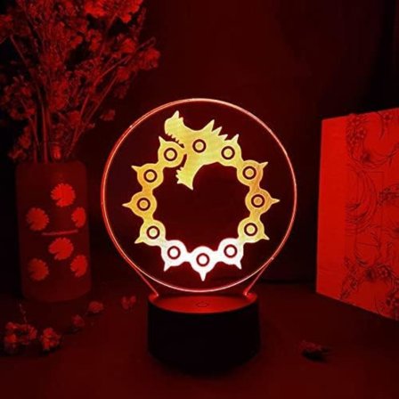 Akryl nattlyslampe Manga De syv dødssynder Gadget for hjemmet rom dekorativ lysfigur Barn bordlampe gave