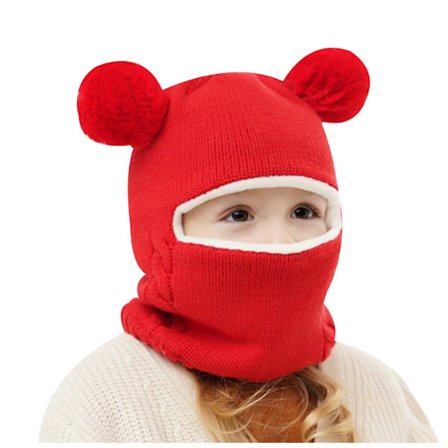 Barn Vintermössa Scarf Öronlapp Huv Kepsar