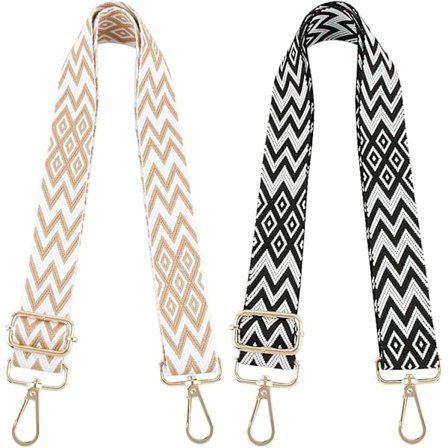 2 kpl säädettäviä olkahihnoja laukkuihin 3,8 cm laukun hihna olkahihna leveä käsilaukun hihna raidallisella kuviolla boho 70-130 cm karabiinikoukulla