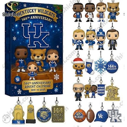 NCAA Kentucky Wildcats 144. uge Advents Nedtællings Blind Box, Juledekoration Akryl Vedhæng Ornament