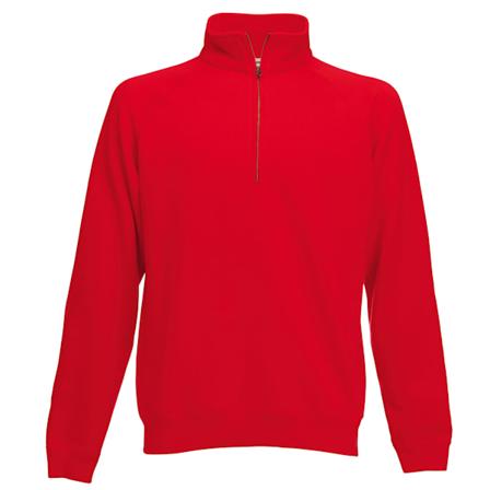 Fruit Of The Loom Herr Zip Neck Sweatshirt Top 2XL Röd Red 2XL