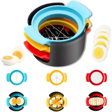 Profesjonell eggdeler med presisjonskutting, rustfritt ståltråd for jevne skiver, allsidig bruk og plassbesparende design for det moderne kjøkken