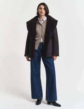 GANT Extrafine Merino Wool Cardigan - Beige - L