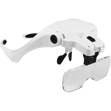 Huvudmonterad Förstoringsglas LED-lampa 5 Linser 1.0X 1.5X 2.0X 2.5X 3.5X
