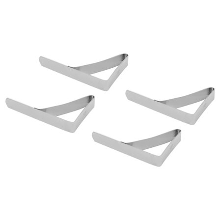 Bordsduksklämmor i rostfritt stål, halkfria, set om 4, bordsdukshållare 10,5x7cm