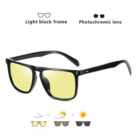 Märkes Rivet Fyrkantiga Fotokromatiska Solglasögon Män Polariserade Kvinnor Körglasögon Dag Natt Vision Anti-Glare zonnebril heren
