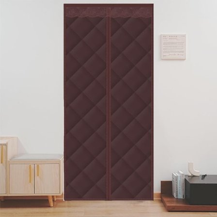 Termisk Isolerende Dørgardin 90x200cm, Termisk Isolerende Gardin Mot Kulde og Varme, Inngangsdørgardin, Ingen Boring