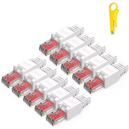 Pakke med 10 RJ45 CAT 6 værktøjsfri stik
