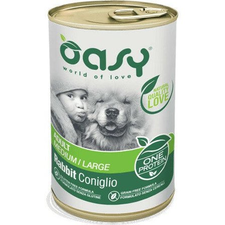 Oasy Wet Dog One Animal Protein Coniglio Cibo Umido Cani Adulti