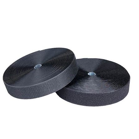Syband 30 meter x 20 mm, ikke-selvklæbende velcrobånd, sort