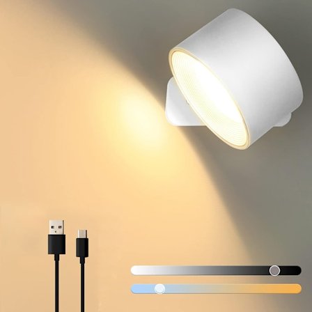 Batteridriven uppladdningsbar trådlös LED Sänglampa