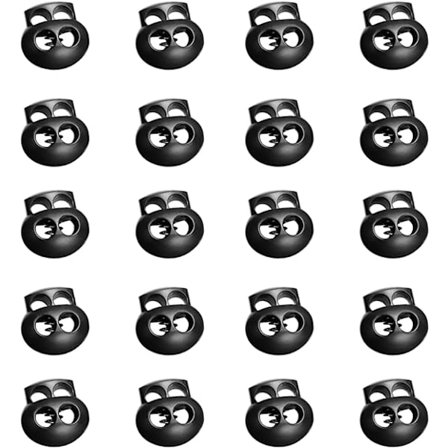 20 stk. sorte plastik fjederbelastede snorelåse til snore,Sli