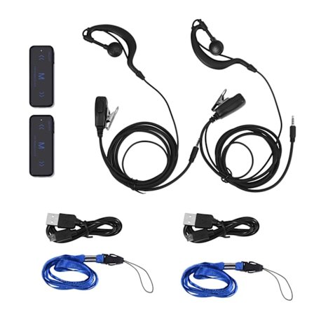 Mini Walkie Talkie Set 2 st 400-480MHz Tvåvägsradio med Hörlurar Headset USB-laddning