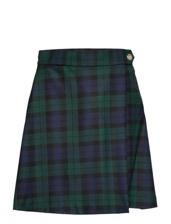 Y/D Vis Blend Tartan Short Skirt Kort Skjørt Svart Tommy Hilfiger