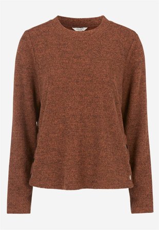 Cellbes of Sweden - Superblød trøje med knapper i rust / meleret til damer i størrelse 54/56