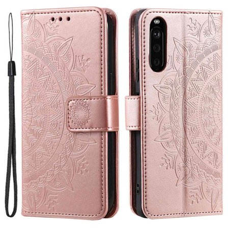 SKALO Sony Xperia 10 V Mandala Plånboksfodral - Roséguld