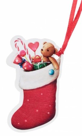 Julegavemærker julestrømpe 6-pak