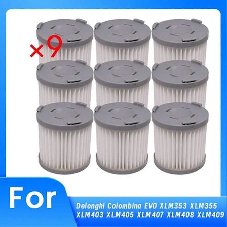 9 stk. Hepa-filter for Delonghi Colombina EVO erstatningssett