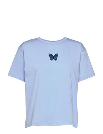 Organic T-Shirt Ss T-shirt Top Blå Barbara Kristoffersen By Rosemunde