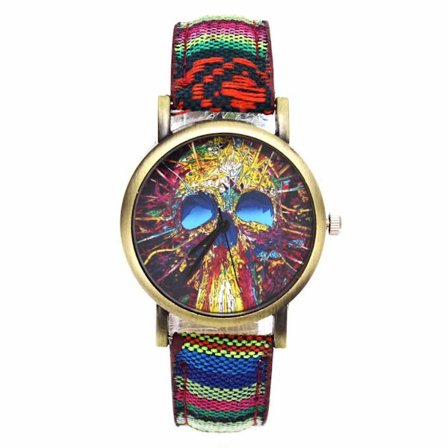 Barnklocka analog armbandsklocka dödskalle skelett för barn