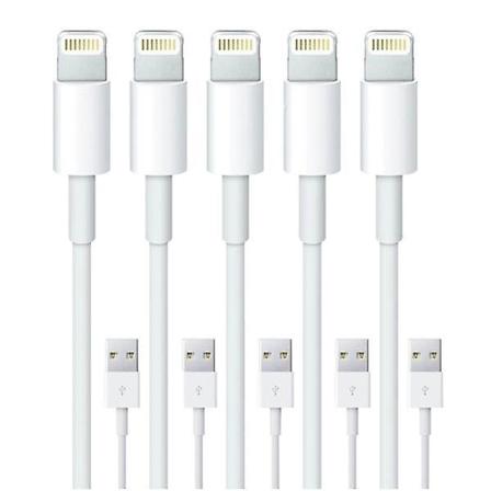 5-pak 2M -Lightning-oplader kompatibel med iPhone Xs/ Max/X/8/7/6/5SE/5S iOS12 (FMY)
