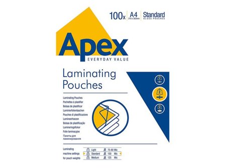 Fellowes Laminat Klar 100mic A4 100/fp - Lyreco - Kontorsmaskiner - Laminering - Laminat - A4