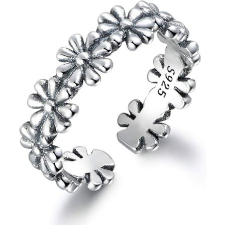 Massivt 925 Sterling Silver Ring, Justerbar Vintage Silver Tumring, Justerbar Celtic Knot Infinity Open Finger Rings, Silver Rings för Kvinnor Herrar