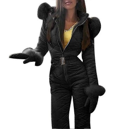 Vintervarm Snödragt til Kvinder, Udendørs Sportsbukser, Skidragt, Vandtæt Jumpsuit - WELLNGS Black 2Xl