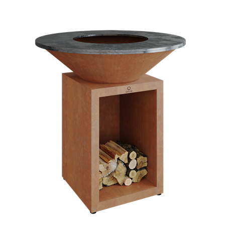 OFYR Classic Storage Corten 100 Grillbord inbyggd vedförvaring, 100 cm, Matlagning & grillar