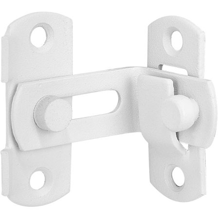 4-pakning 90 graders sammenleggbare låvedørslåser, beskytt personvernsikkerhet grindlås, kroklås for låve, skyvedør antikk (matt hvit)