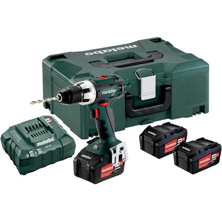 Metabo BS 18 LT SET Borskrutrekker med 3 stk 4,0 Ah batterier og lader, Maskiner