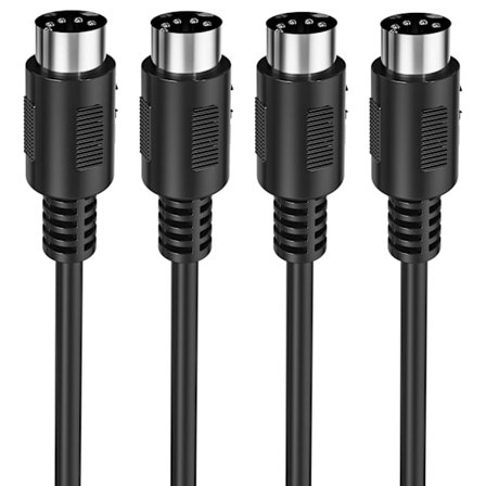 2025 Senaste Modell MIDI-kabel, 2-pack 0,3 meter Hane till Hane 5-Pin MIDI-kabel Kompatibel med MIDI-keyboard, Keyboard Synth, Rack Synth, Sampler