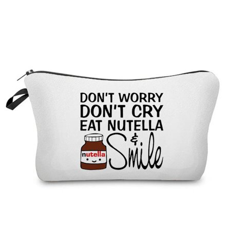 2022 Nutella Trykk Dame Kosmetikkveske Harajuku Kawaii Mote Sminkeveske Varmeoverføring Grafisk Søt Tegneserie Toalettveske Gaveposer