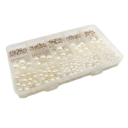 DIY Pearl Spacer Beads Set Personliga pärlarmband gör tillbehör för barn flickor