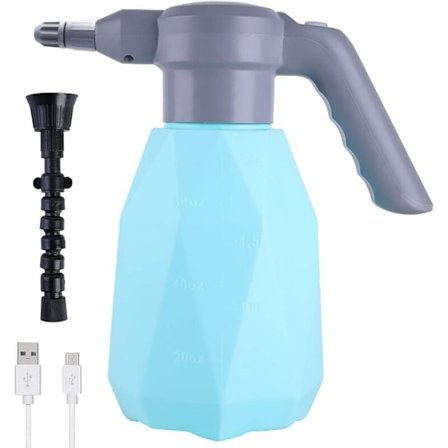 2L sähköinen kastelukannu, sähköinen ruisku puutarhakasveille, automaattinen kastelukannu säädettävällä suuttimella sisä- ja ulkokasteluun - sininen