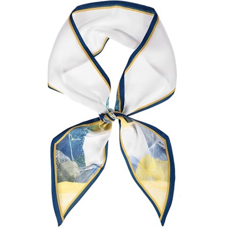 Satengsjal for kvinner, utsøkt trykt dobbeltlags hodeskjerf fasett lite skjerf strand hodeplagg omslag skjerf for hår Style 3