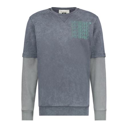 My Brand Outlined Double Sleeve Trui , Grijs , Heren , Maat: S