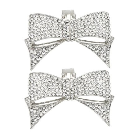 1 Pari Rusetin Muotoinen Koriste Muoti Kenkäkoriste Rusetti Kenkäkoristeet (Hopea)
