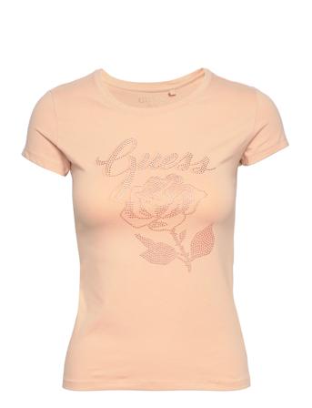Ss Rose Logo R3 T-shirt Top Lyserød GUESS Jeans