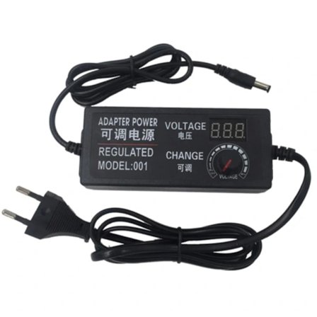 (pow yeah!) Justerbar AC til DC strømforsyning 3V-12V 5A Strømforsyningsadapter Universel 12 V Volt Adapter EU-stik