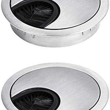 HO2NEL Kabelgenomföring för skrivbord, inbyggd, 60 mm borstad metall