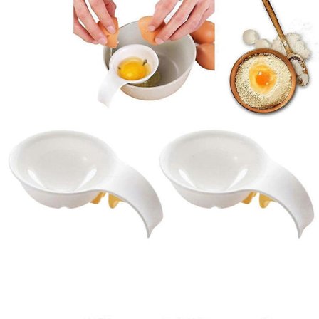 2 stk Eggeplommeseparatorer, Eggseparator for Rå Egg, Eggseparator i Plast