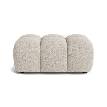 Puffy Pouf, 64x95cm Sitzhocker in Genesis Grau/Beige, moderner Polsterhocker mit Nozag-Federung und weichem PU-Schaum für maximalen Komfort