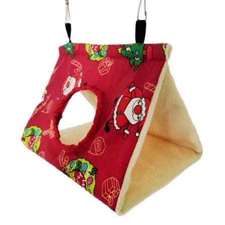 Trygge ikke-giftige fugleleker Four Seasons Canvas Flanell Fugle Hengekøye Sleeping Nest Small Santa Claus