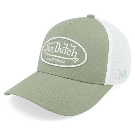 Von Dutch - Grön trucker Keps - Oval Patch White/Green Trucker @ Hatstore